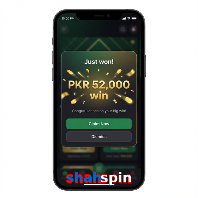 Main screen of Shahspin win page for PK players